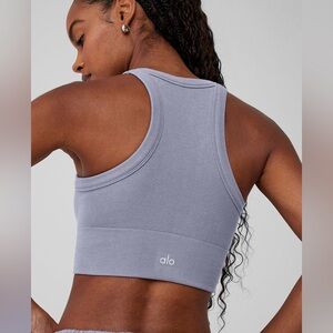 Alo Seamless Delight High Neck Bra Violet Skies S